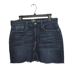 Y2K SIGNATURE LEVI STRAUSS Dark Blue Stretch Cut-Off Denim Mid-Rise Skirt Size L